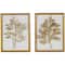 Gold Wood Leaf 3D Wall Décor with Beveled Frame Set